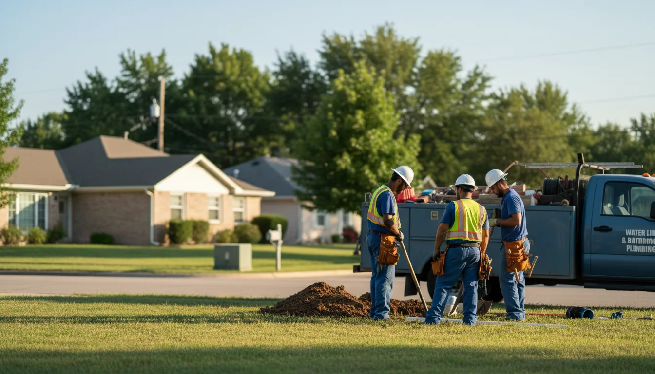 Residential water line and bathroom plumbing service in Highspire, PA